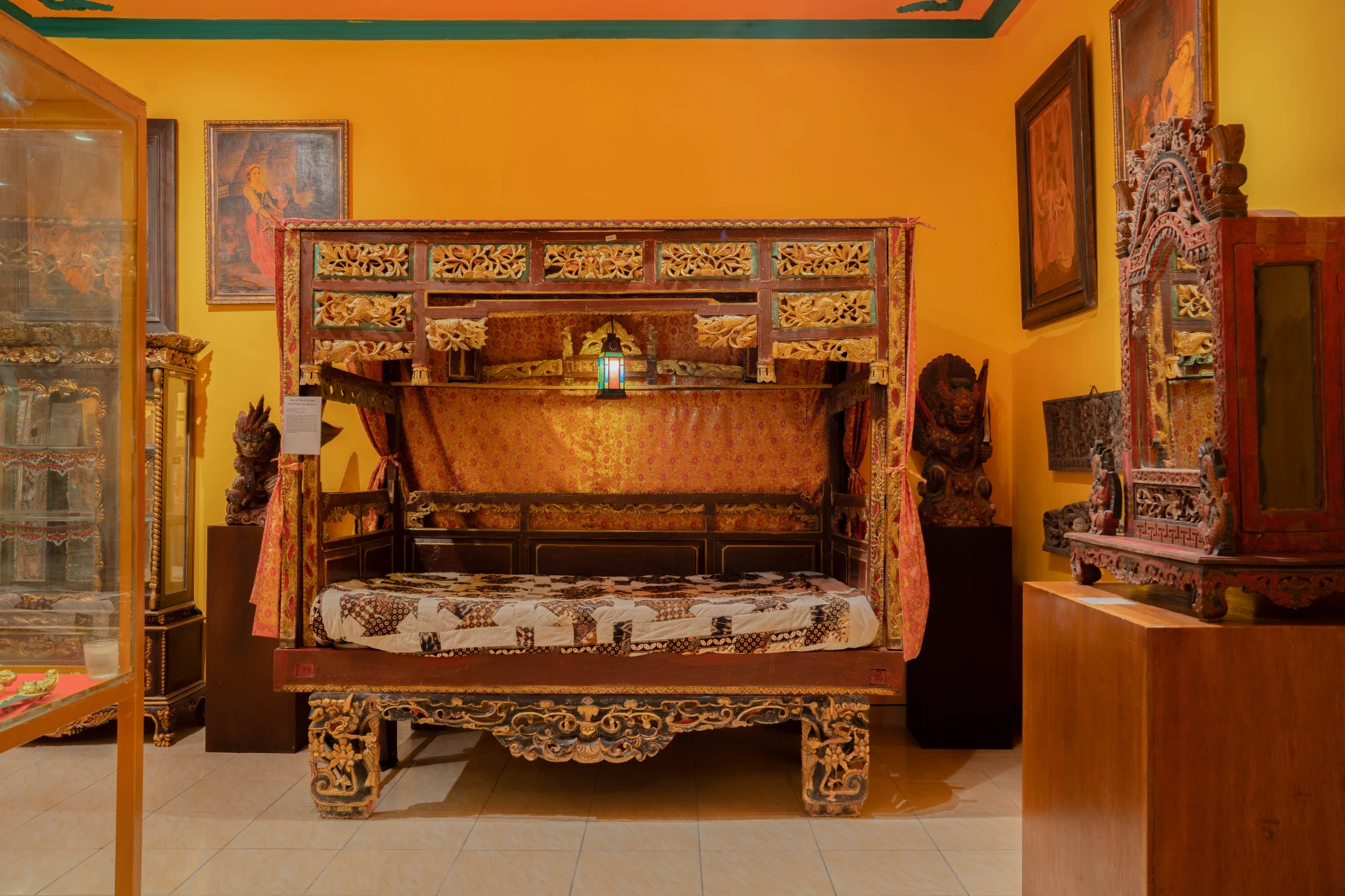 A massive 19th-century Dutch colonial dark wood wardrobe in the Mads Lange Bedroom.